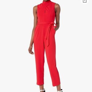 Calvin Klein Crossfront Cropped Belted Jumpsuit